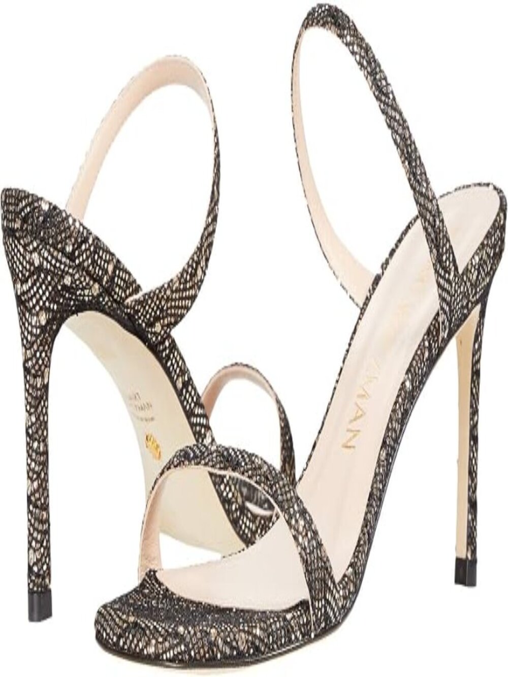 Stuart Weitzman Aleena 75 Gold Glitter Heels, Size 9 B